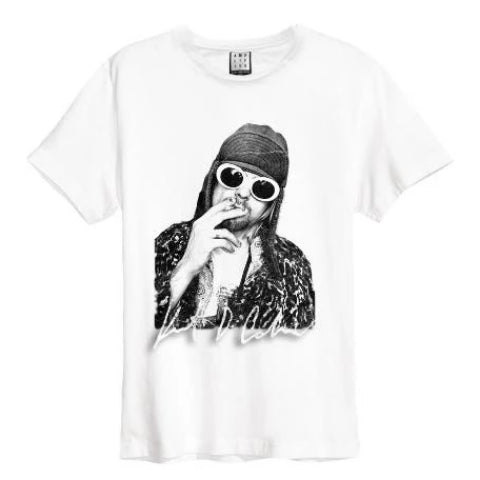 Image of Kurt Cobain Photograph Amplified Men's T-shirt - White